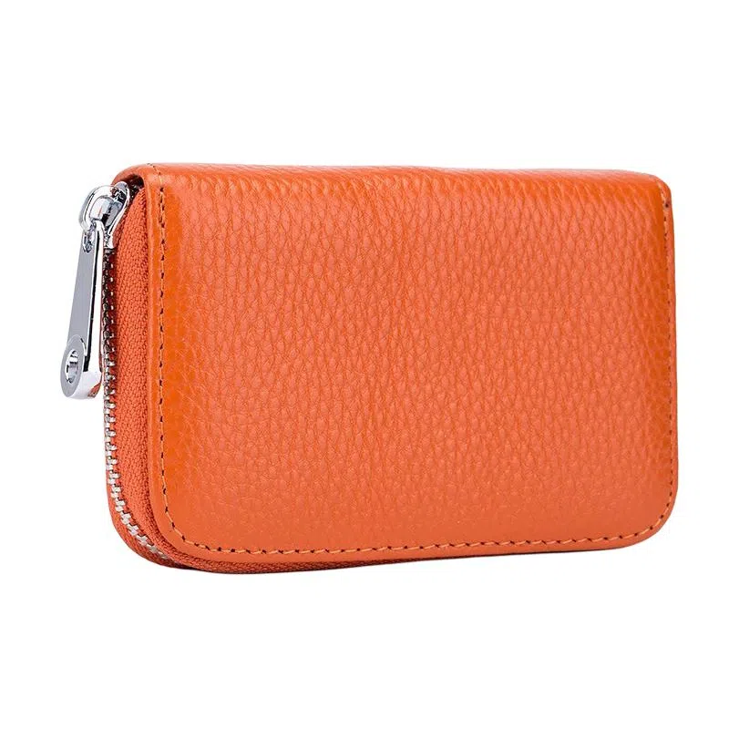 掐尖 风琴证件包拉链防盗刷磁卡夹卡片 头层牛皮 卡包 常规 男女同款情侣款 多色