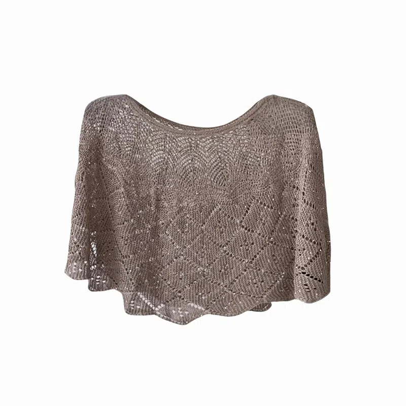 北极绒 夏秋薄款亮片套头衫外搭镂空潮流百搭空调房【赠胸针】 聚酯纤维 披肩 女款