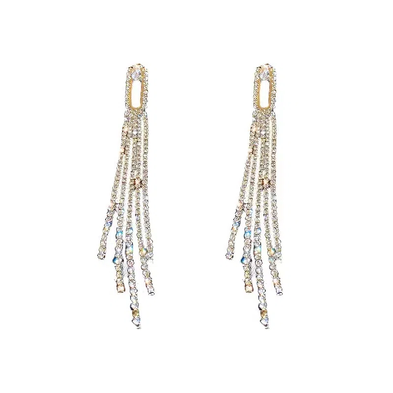 澜耀 瀑金芒 流苏长款 超仙气质百搭耳饰 铜合金 耳环 女款