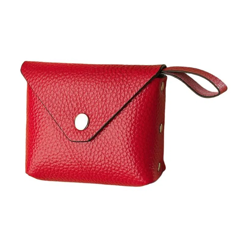 掐尖 便携式小巧简约纯色 头层牛皮 零钱包 男女同款情侣款 多色