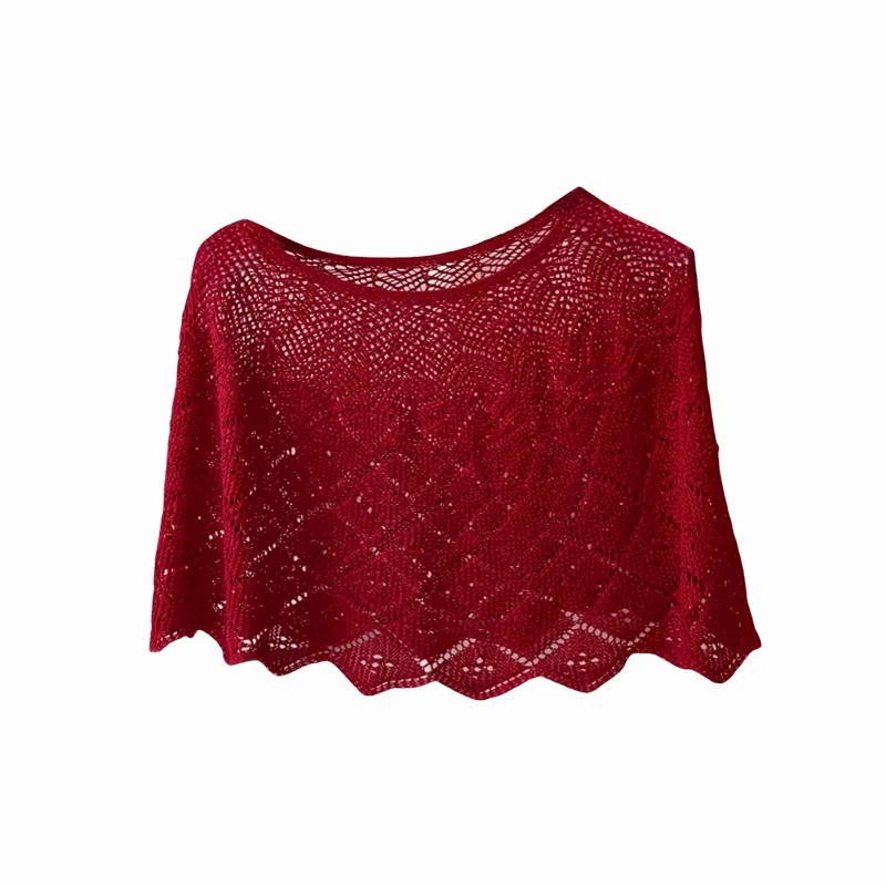 北极绒 夏秋薄款亮片套头衫外搭镂空潮流百搭空调房【赠胸针】 聚酯纤维 披肩 女款