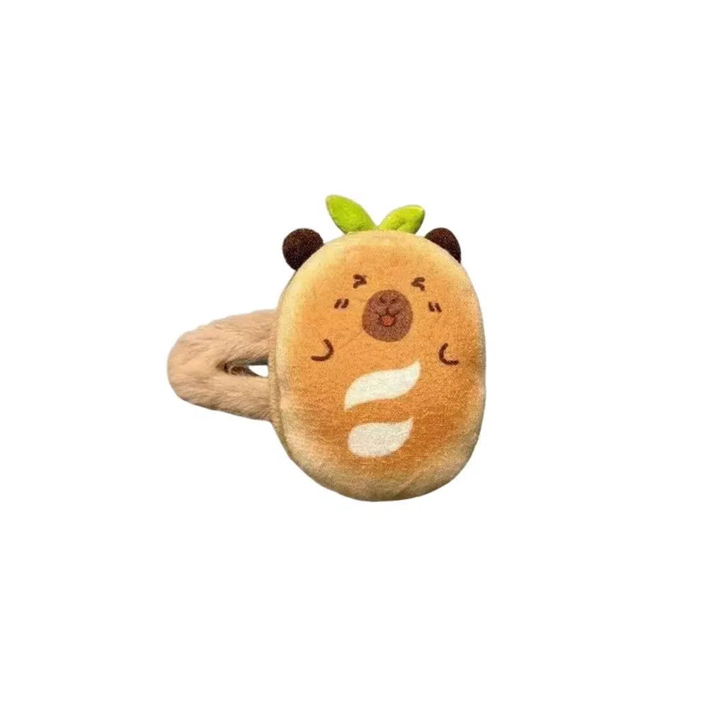 希铃 可爱趣味饼干汉堡毛绒 聚酯纤维 发夹 女款