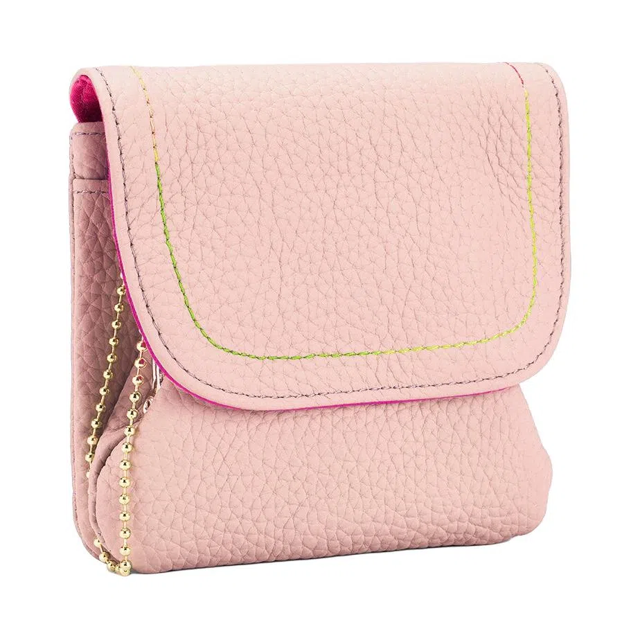 掐尖 真皮时尚简约小钱袋大容量创意硬币卡包夹子收纳包 头层牛皮 零钱包 常规 男女同款情侣款 多色