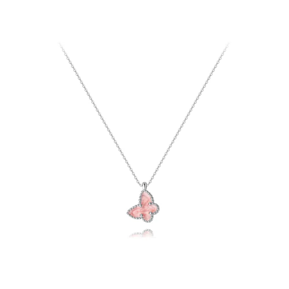 【S925银】 六桂福珠宝 蝴蝶小众设计经典百搭精致简约学生日常高级感轻奢通勤转运约会温柔气质可调节#好运 锆石 项链 女款