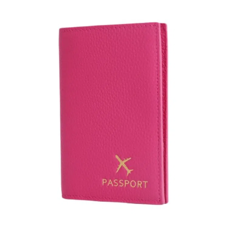 掐尖 纯色简约时尚百搭便携 头层牛皮 机票夹证件收纳包证件包护照包 男女同款情侣款 多色