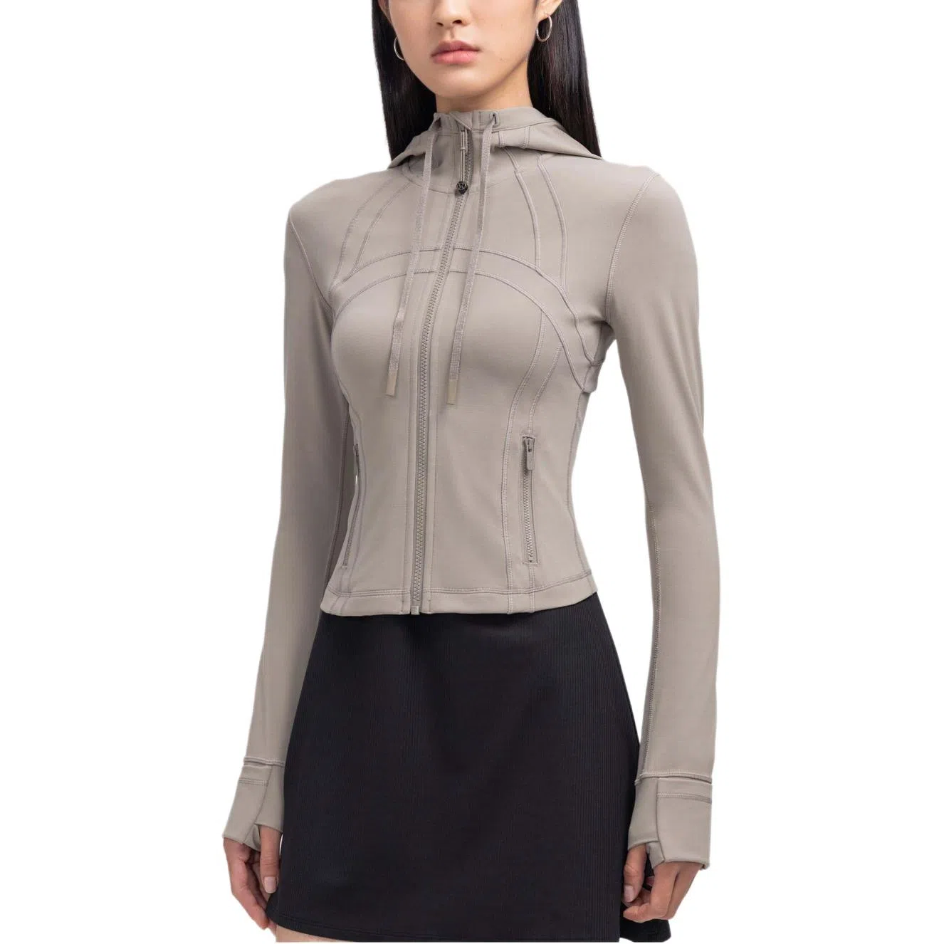 lululemon Hooded Zip Jacket Khaki