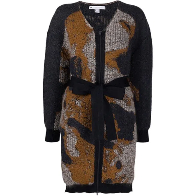 Y-3 FW21 Camo Knit Sweater Brown