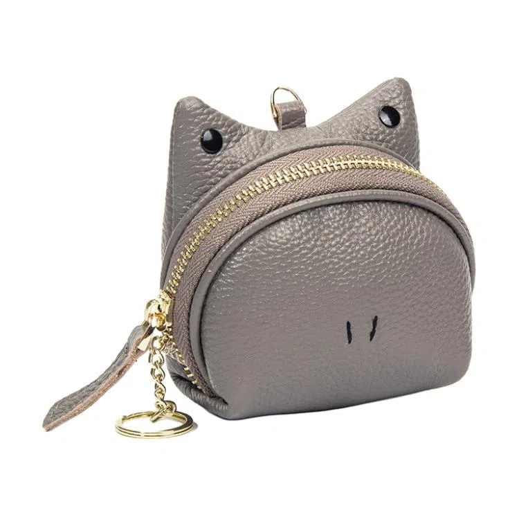 掐尖 纯色可爱卡通硬币钥匙收纳包 头层牛皮 零钱包 常规 女款 多色