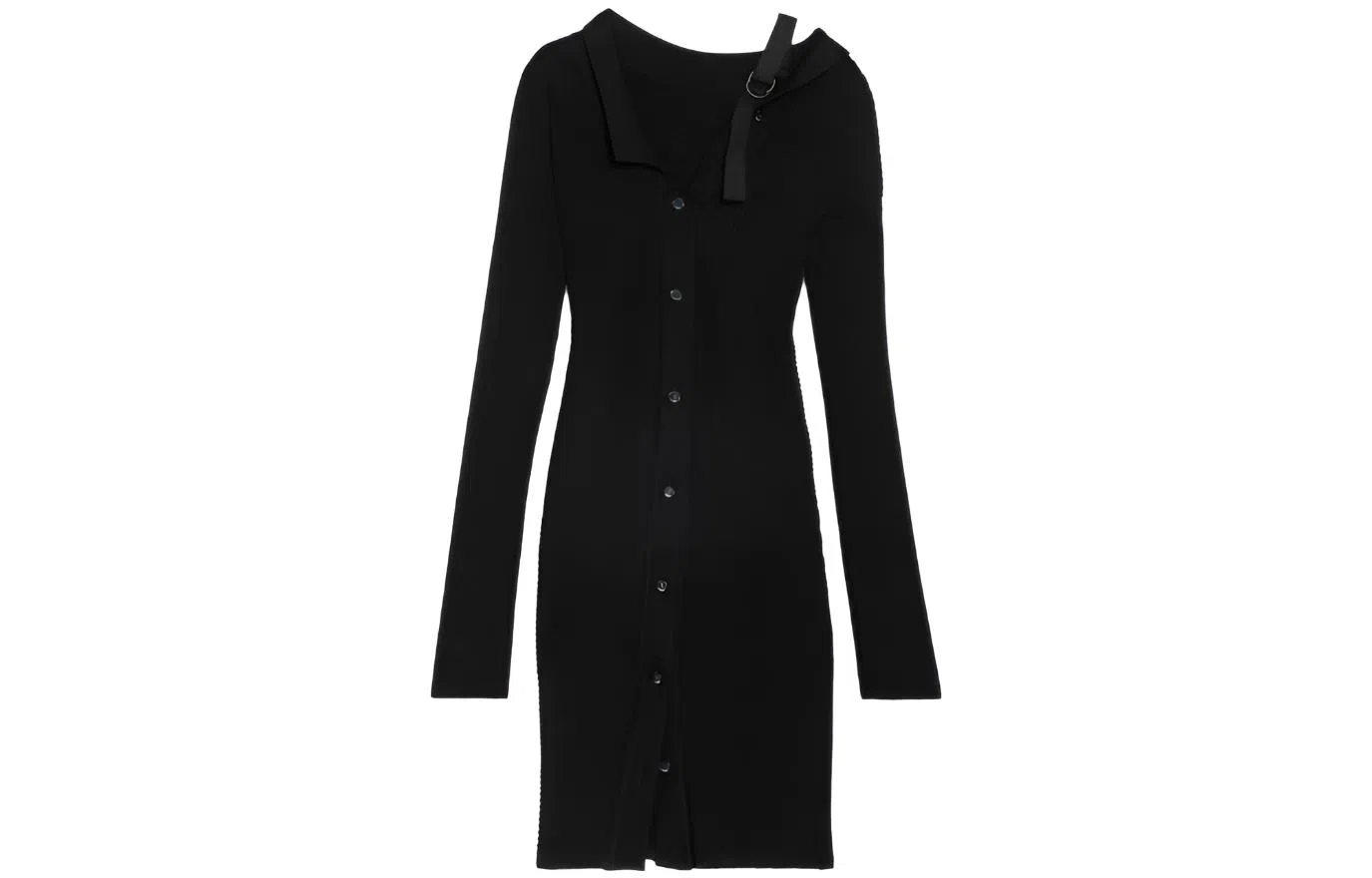 Jacquemus Asymmetrical Cardigan Dress Black