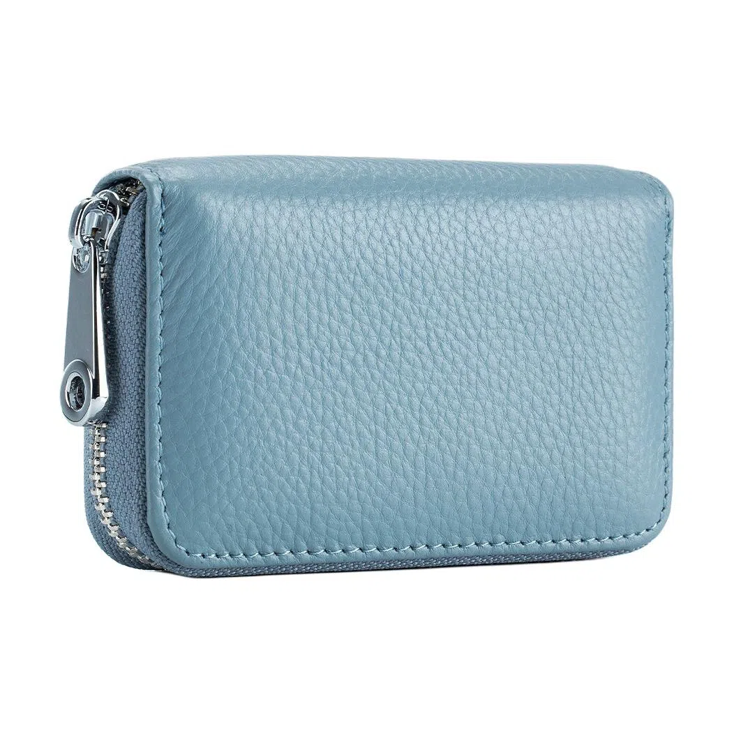 掐尖 风琴证件包拉链防盗刷磁卡夹卡片 头层牛皮 卡包 常规 男女同款情侣款 多色