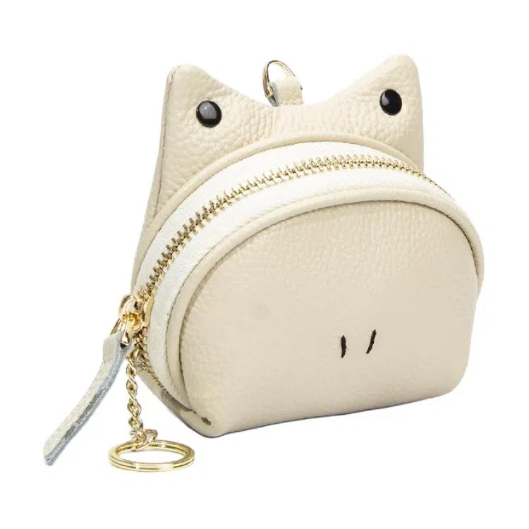 掐尖 纯色可爱卡通硬币钥匙收纳包 头层牛皮 零钱包 常规 女款 多色