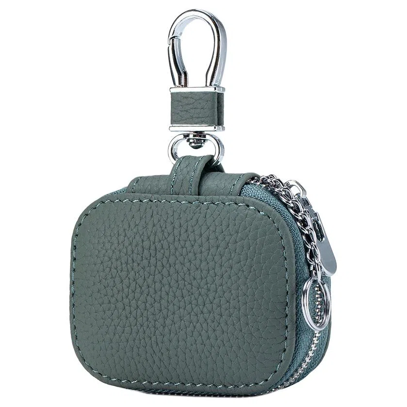 掐尖 真皮精致腰挂通用锁匙袋车锁收纳包 头层牛皮 耳机包 迷你 男女同款情侣款 多色