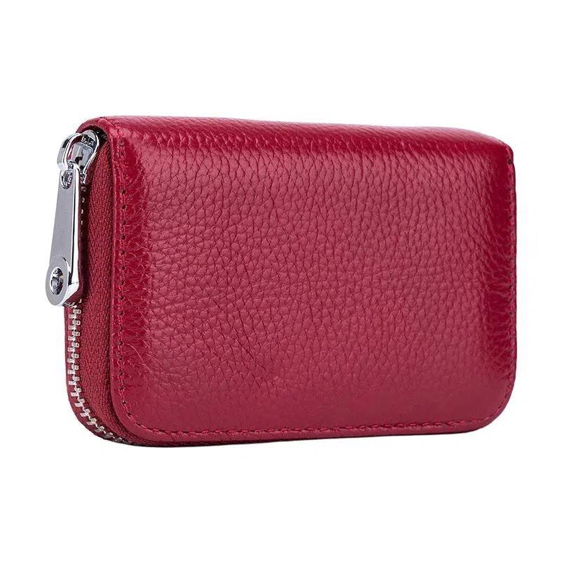 掐尖 风琴证件包拉链防盗刷磁卡夹卡片 头层牛皮 卡包 常规 男女同款情侣款 多色