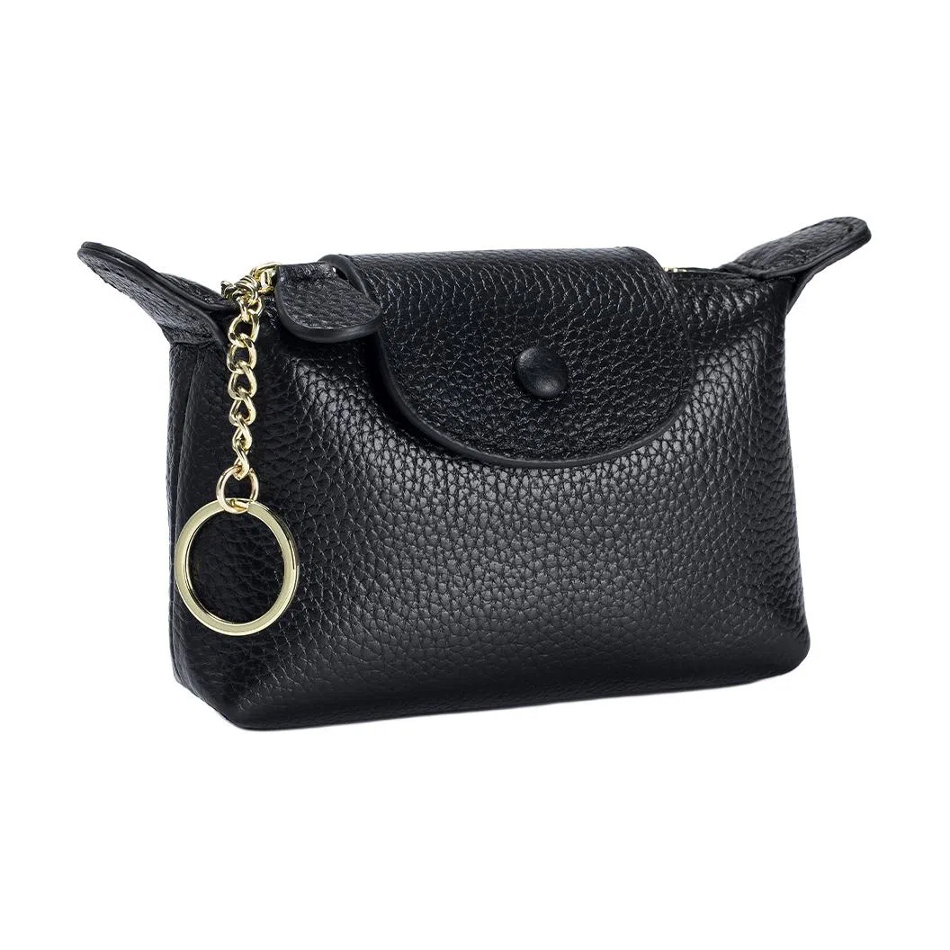 掐尖 纯色小巧精致硬币包 头层牛皮 零钱包 常规 男女同款情侣款 黑色/土黄色/灰白/水蓝/草绿