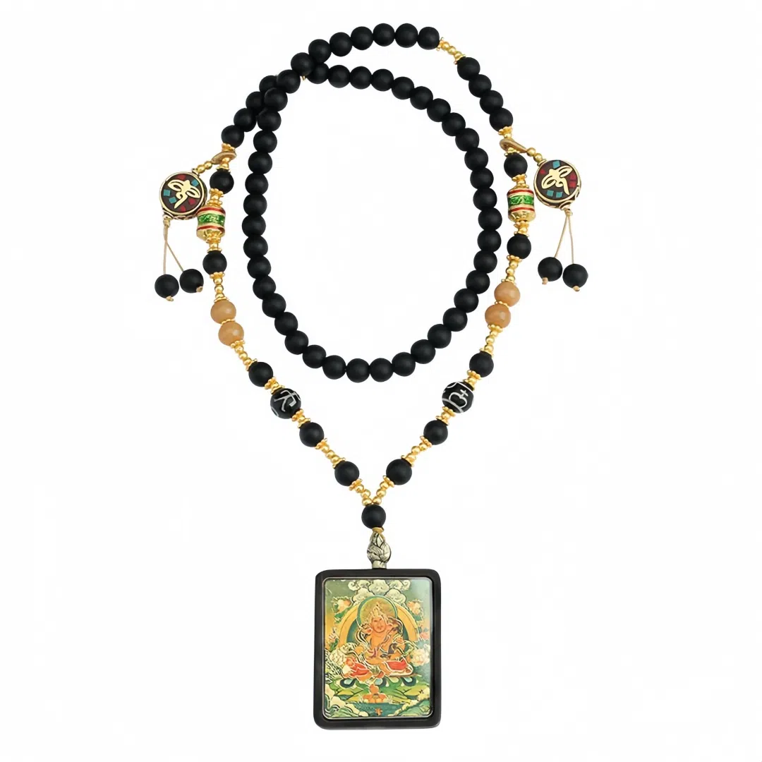 丰运阁 藏式黄财神唐卡 招财纳福转运诸事顺利八方来财平安喜乐小众寓意复古简约百搭民族风国潮 好运 琉璃 吊坠 男女同款情侣款