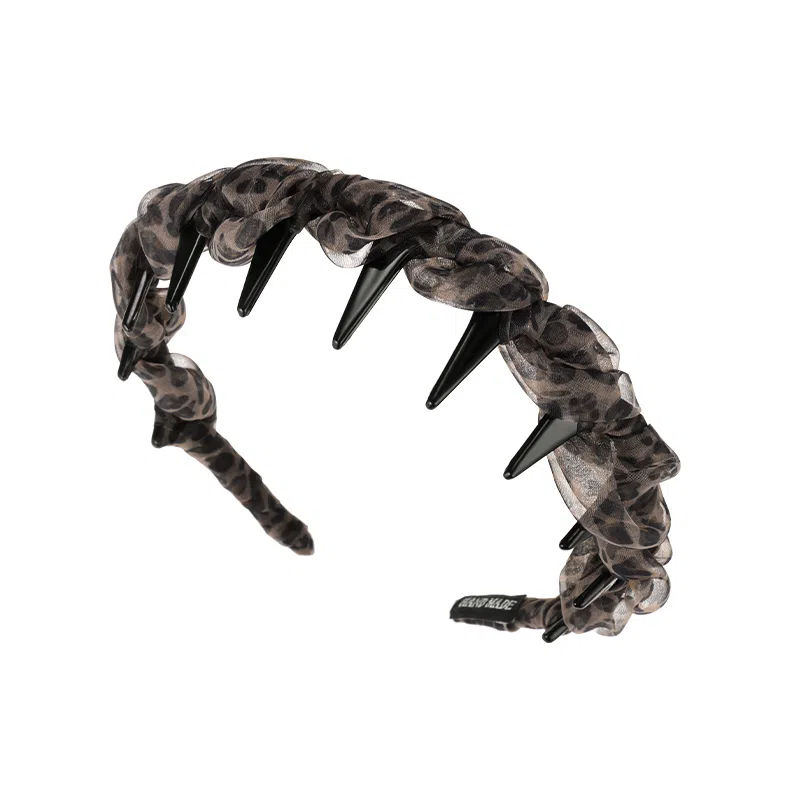 芒果饰品 法式波点豹纹缠绕带齿防滑波浪 布艺 发箍 女款