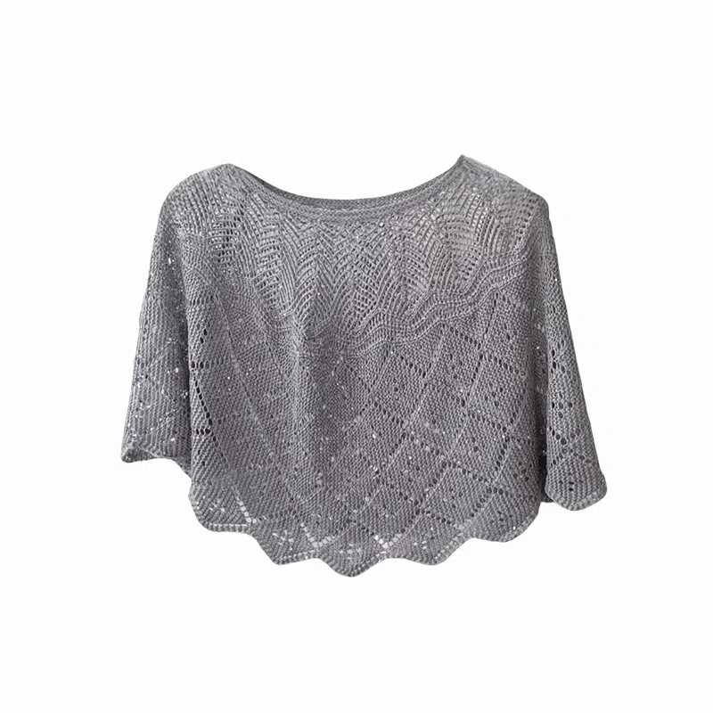 北极绒 夏秋薄款亮片套头衫外搭镂空潮流百搭空调房【赠胸针】 聚酯纤维 披肩 女款