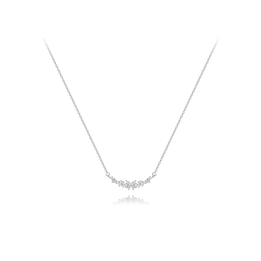 【纯银999 | 紫藤花开】 六桂福珠宝 经典百搭小众设计轻奢高级感学生日常精致简约通勤极简约会温柔气质可调节锁骨链 足银 项链 女款