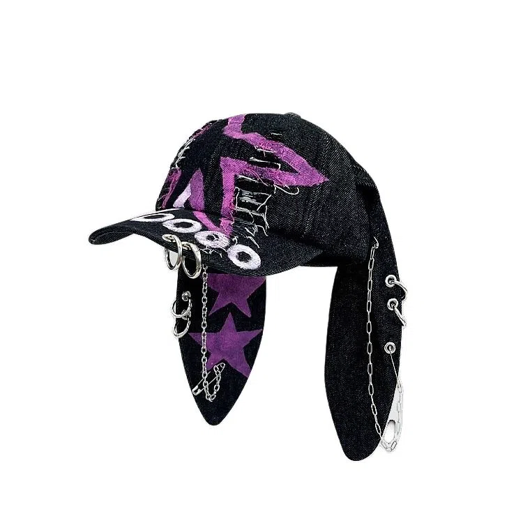 OXO OVERLOAD Rabbit Ear Washed Denim Baseball Cap