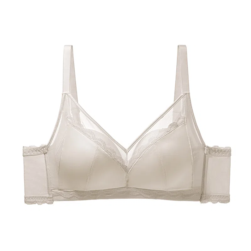 二三二三 透气吸汗蕾丝花边亲肤柔软聚拢塑型防下垂无痕舒适豹纹纯欲美背时尚百搭无钢圈可调节肩带文胸 女款