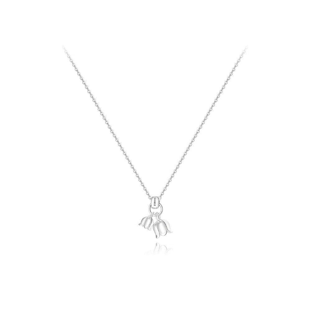 【纯银999 | 铃兰花】 六桂福珠宝 经典百搭小众设计极简轻奢约会高级感学生日常精致简约通勤温柔气质可调节锁骨链 足银 项链 女款