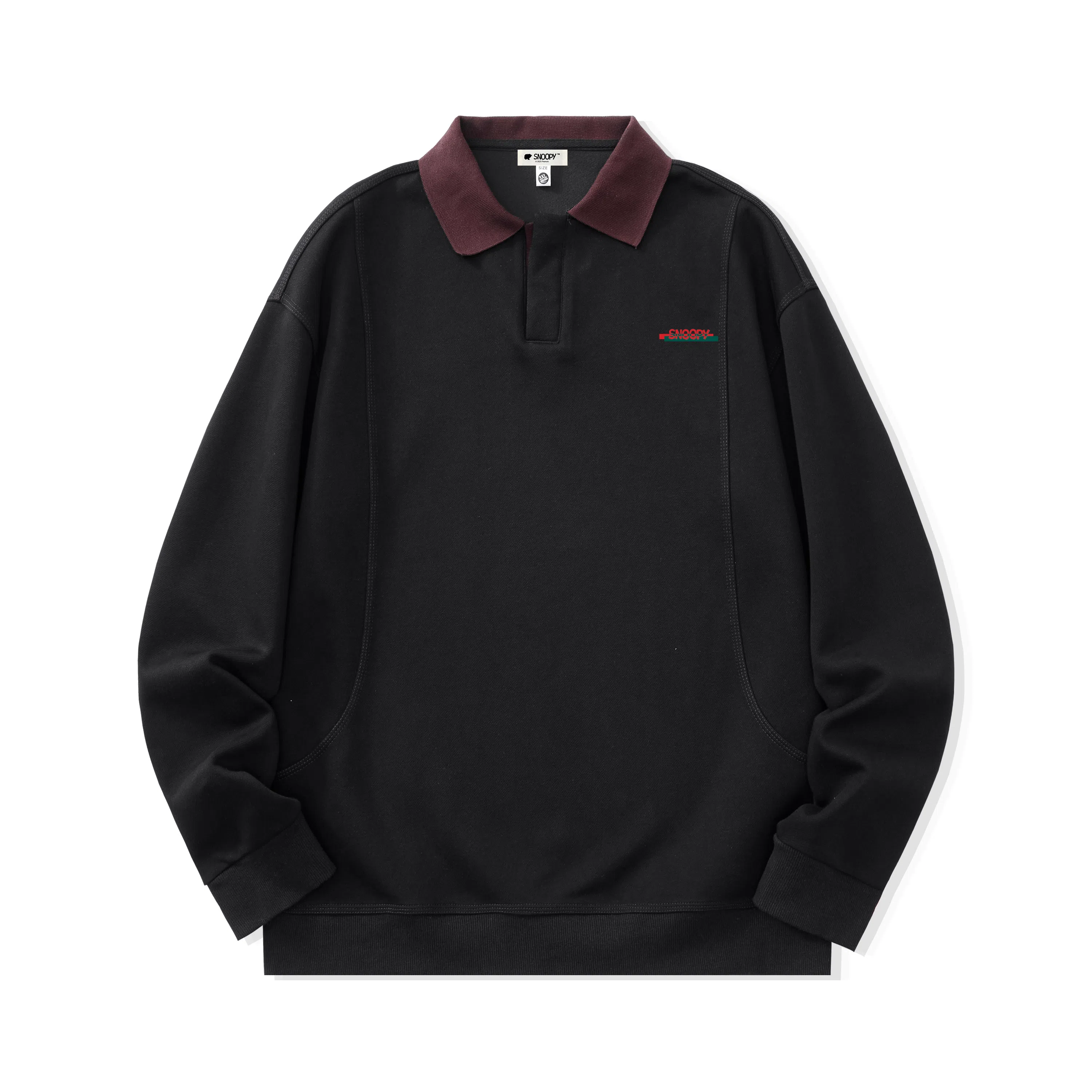 SNOOPY Colorblock Pullover Collar Sweatshirt