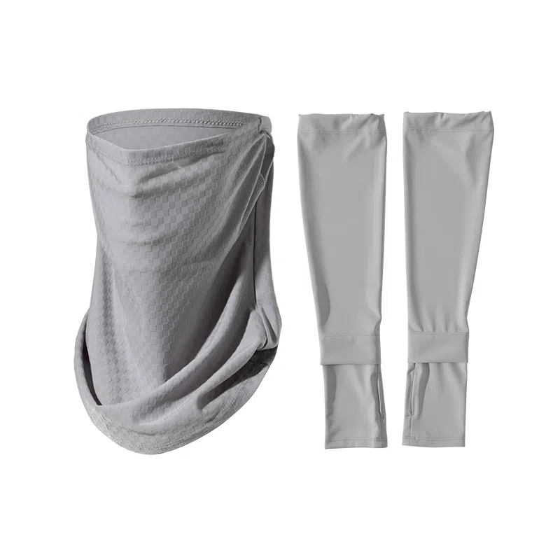 【冰薄0闷感】 南极人 骑行面罩全脸防紫外线护颈一体围脖套冰丝袖套手袖护手臂套户外骑车开车遮阳冰凉透气 锦纶 防晒袖 男女同款情侣款