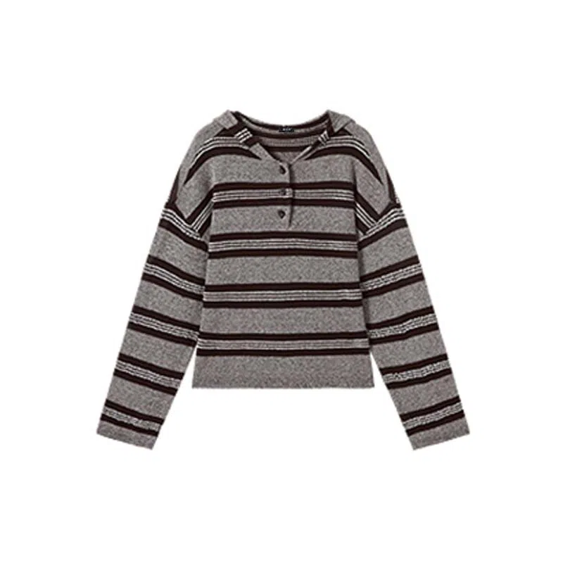 潞优野 时尚舒适通勤简约条纹针织衫 女款