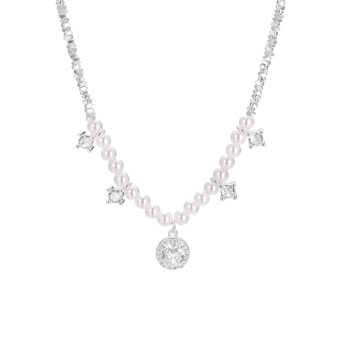 珂里 星点银烁高级感转运珠锁骨链设计感小众温柔气质显白通勤穿搭#好运 合成立方氧化锆 项链 女款