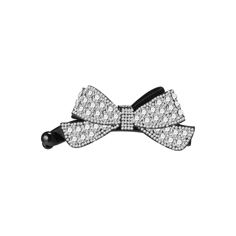 芒果饰品 韩系超闪满钻蝴蝶结香蕉夹#好运 锆石 亚克力 发夹 女款