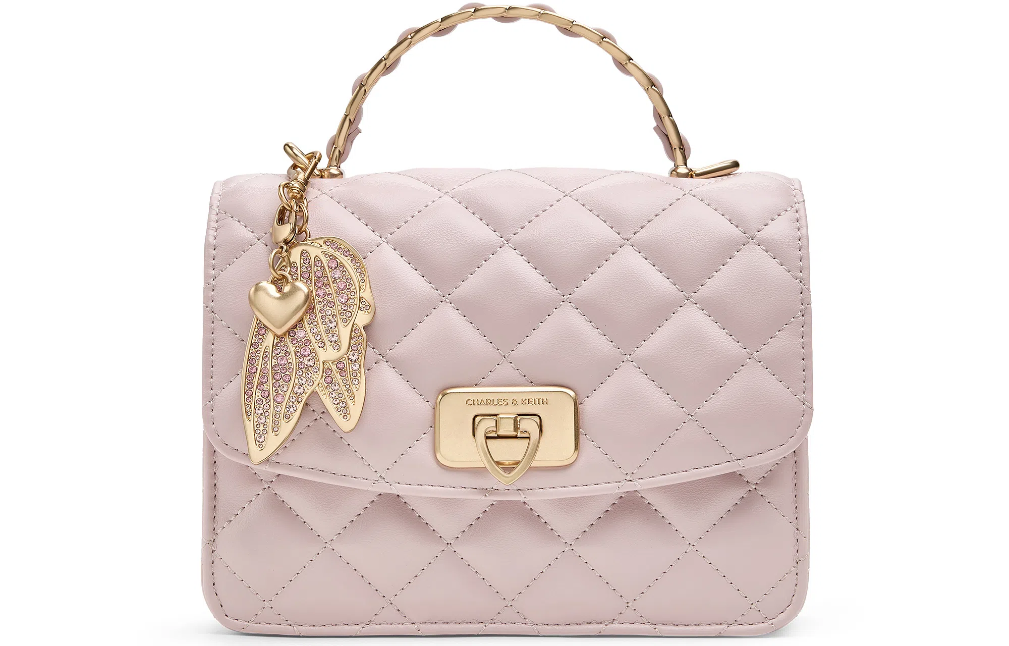 CHARLES&KEITH Winged Chain Bag Cotton Candy Pink