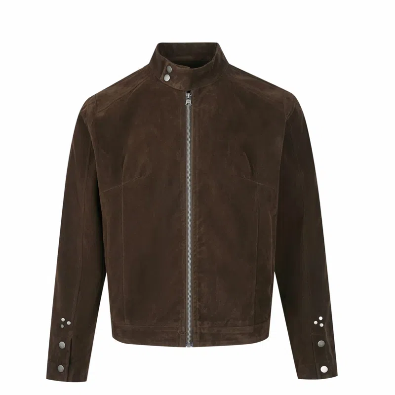 【dme】 美式潮流复古质感立领毛绒仿麂皮袖口纽扣设计超吸睛摩登时代时尚担当夹克 男女同款