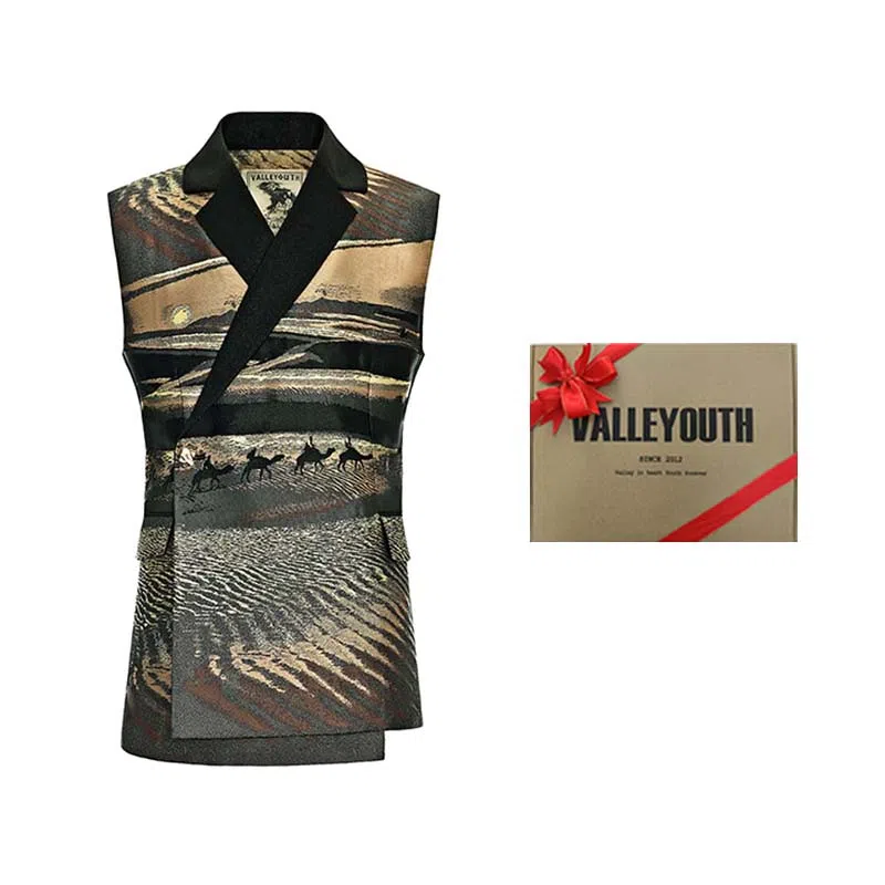 VALLEYOUTH Slim Single-Breasted Vest Black