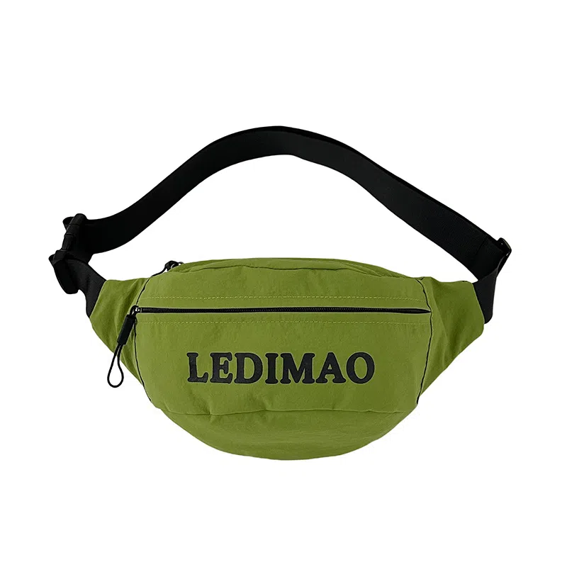 巴朗熊 日系撞色休闲简约百搭包 尼龙 腰包 常规 男女同款情侣款 多色