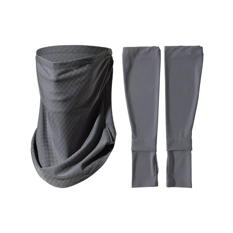 【冰薄0闷感】 南极人 骑行面罩全脸防紫外线护颈一体围脖套冰丝袖套手袖护手臂套户外骑车开车遮阳冰凉透气 锦纶 防晒袖 男女同款情侣款