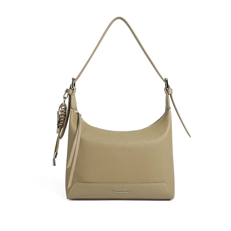 红蜻蜓 经典质感百搭 牛皮 饺子包单肩包 中号 女款 多色