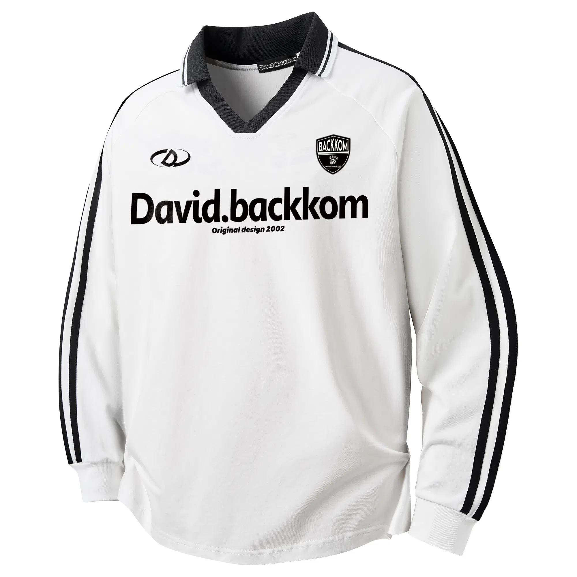 大卫贝肯 美式复古撞色条纹字母无性别主义宽松休闲运动柔软舒适吸湿速干长袖卫衣 男女同款