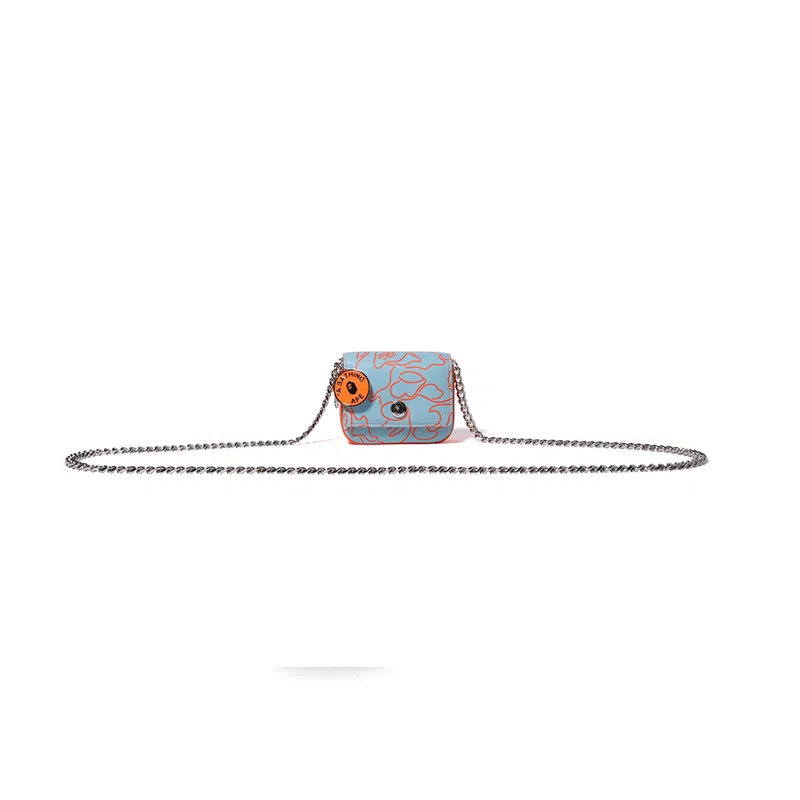 A BATHING APE Mini Crossbody Bag Blue Pink