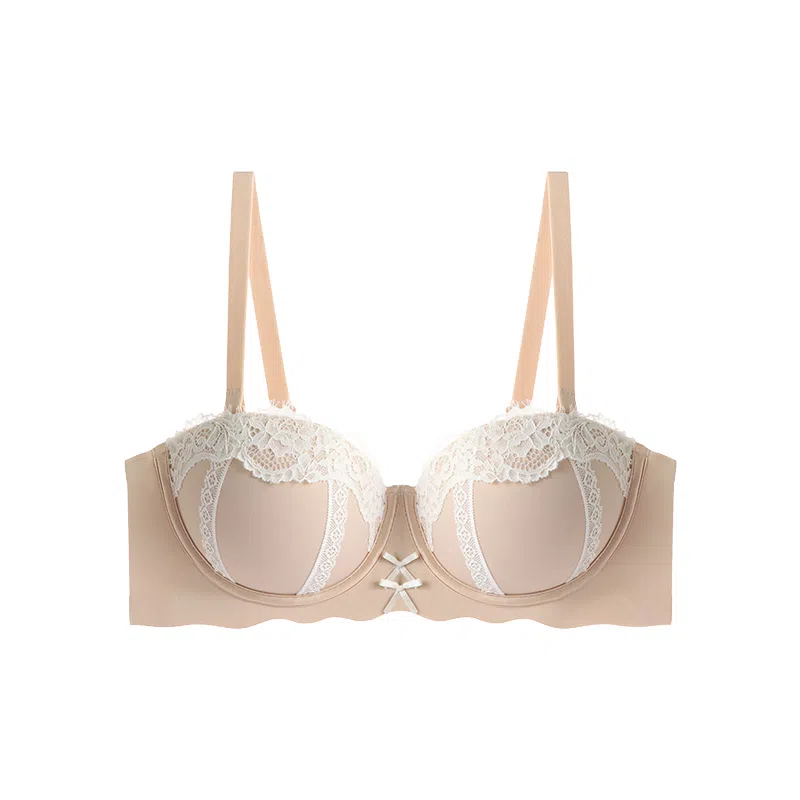 内在密码 聚拢内衣女小胸显大纯欲风格蕾丝花边法式性感半杯无钢圈上托防下垂收副乳文胸 女款