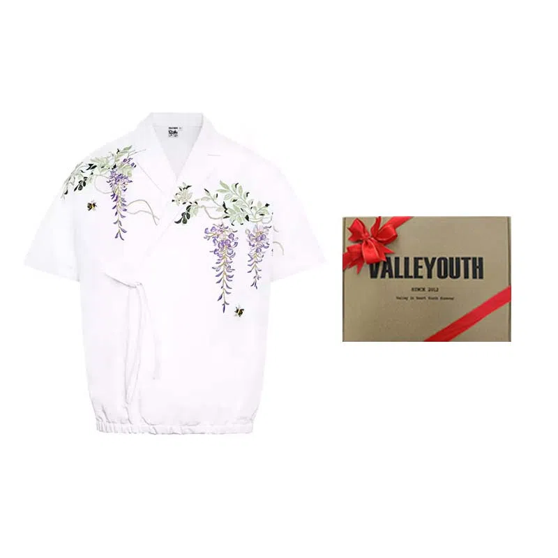 VALLEYOUTH Floral Embroidered Shirt