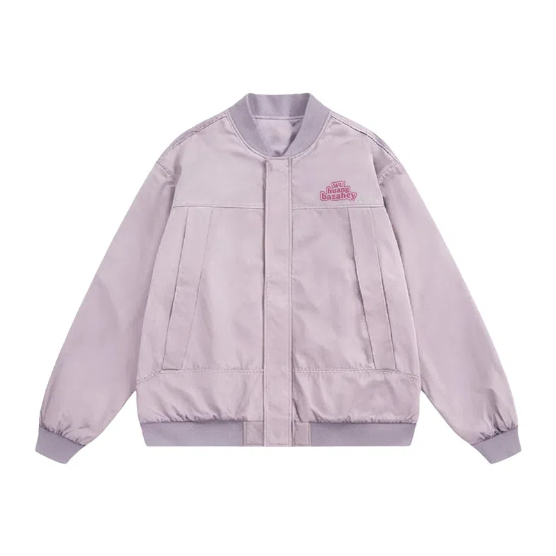 吾皇猫  原创美式复古简约基础款学院风字母印花夹克宽松潮流潮牌休闲外套时尚百搭痞帅上衣棒球服 男女同款