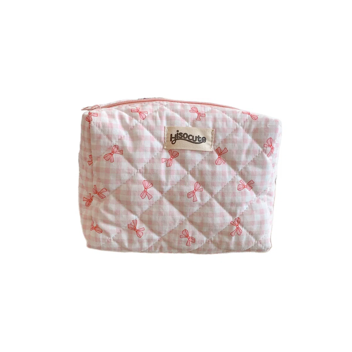 馨枕居韩版简约大容量化妆包高颜值格纹蝴蝶结护肤品收纳包便携洗漱包女化妆包 便携收纳防尘