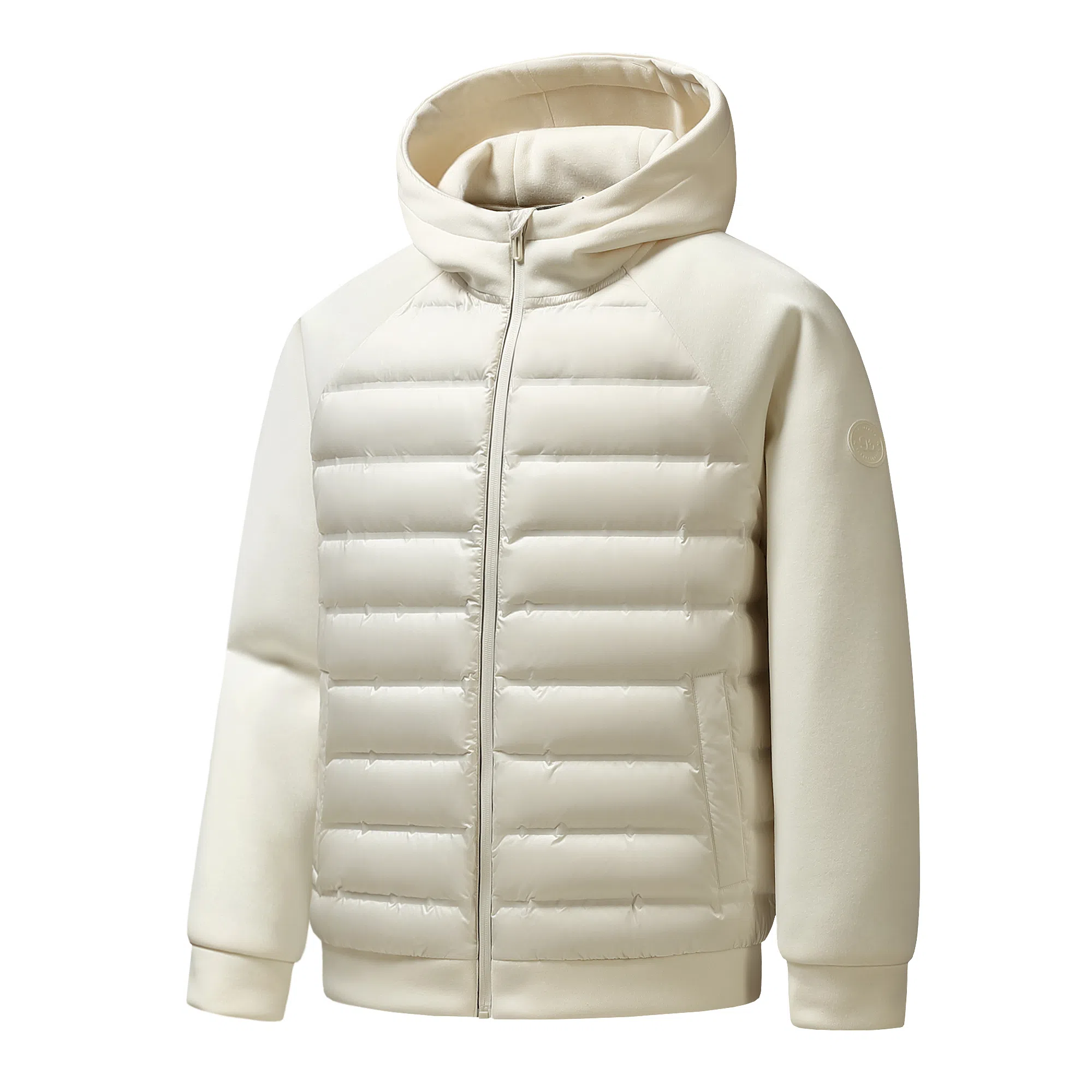 鸭鸭 轻薄拼接连帽休闲户外保暖羽绒服 男女同款