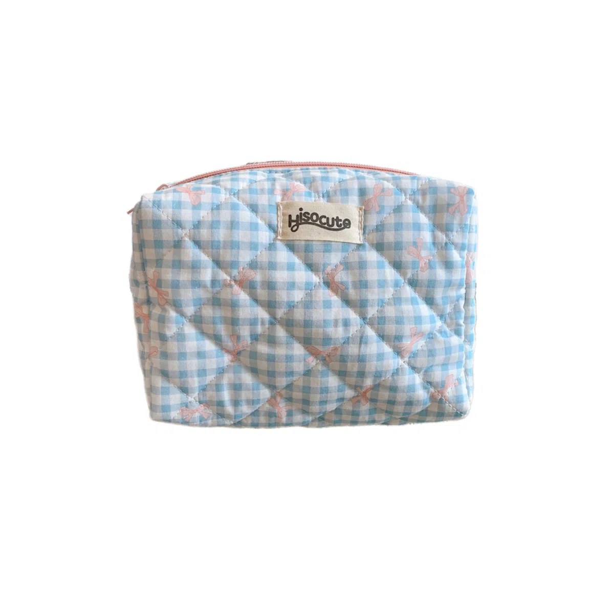 馨枕居韩版简约大容量化妆包高颜值格纹蝴蝶结护肤品收纳包便携洗漱包女化妆包 便携收纳防尘