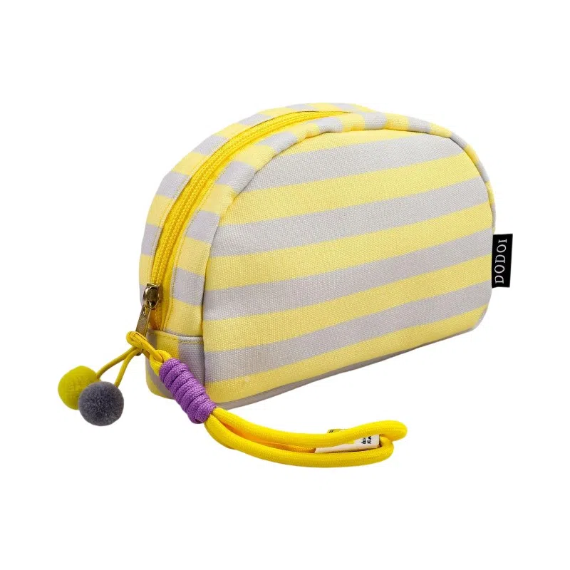 馨枕居高颜值条纹便携洗漱包旅游化妆包手提大容量收纳包刺绣贝壳包化妆包 便携收纳防尘