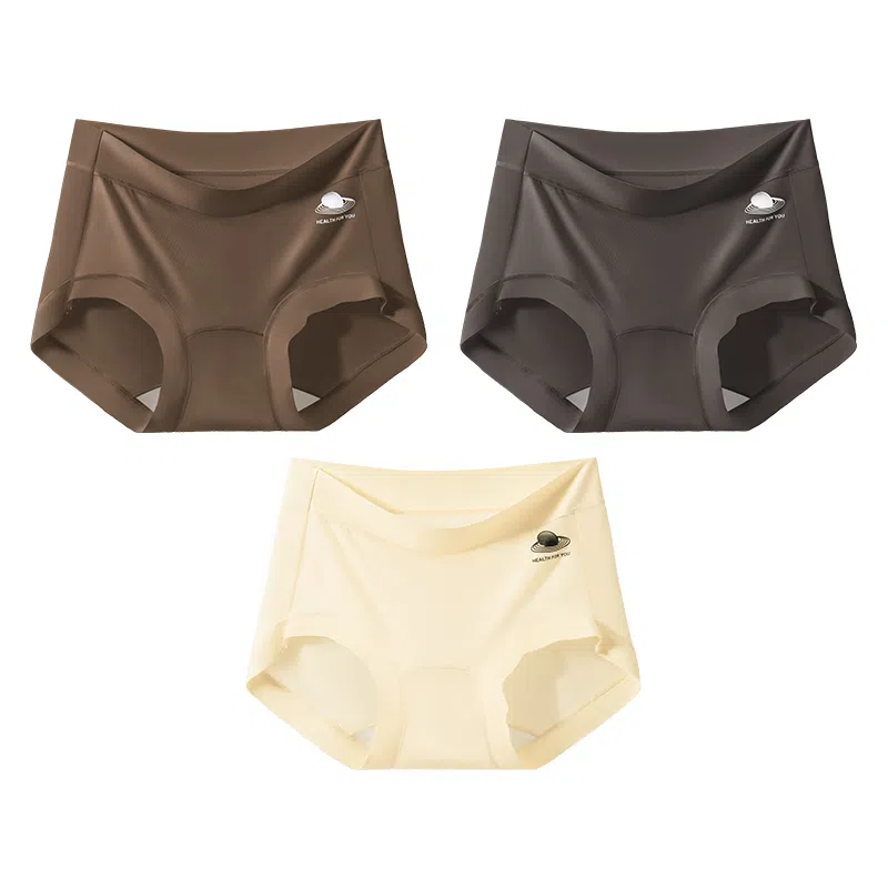 二三二三  纯色小行星无痕丝滑巧克力内裤深色系亲肤柔软舒适透气防夹臀裤简约日常百搭时尚短裤组合装三角内裤 女款