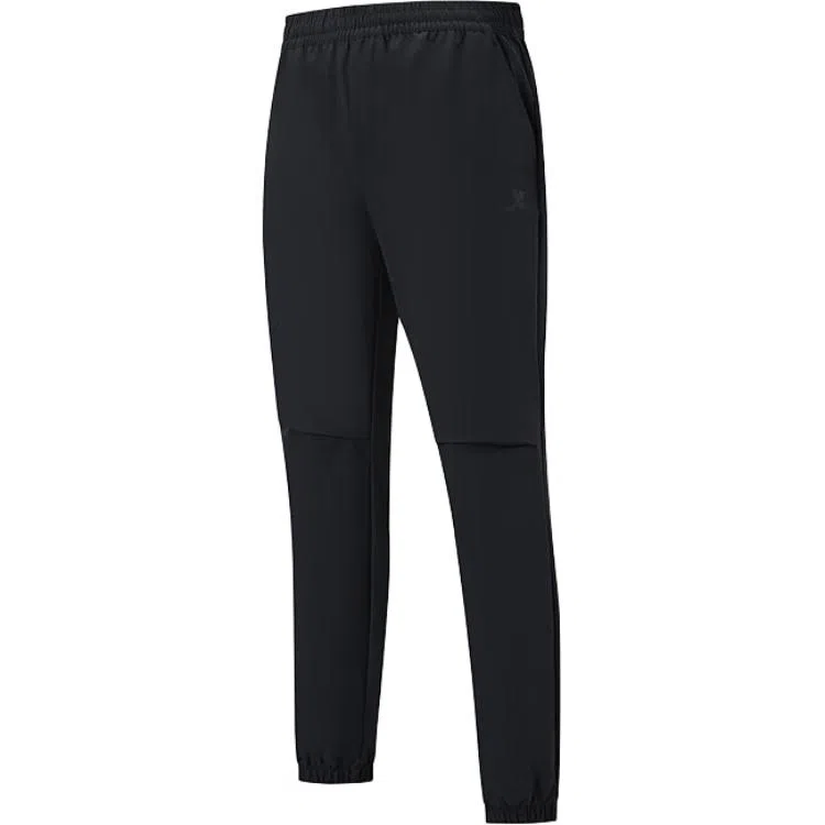 特步 纯色柔软舒适透气百搭束脚运动长裤 男款