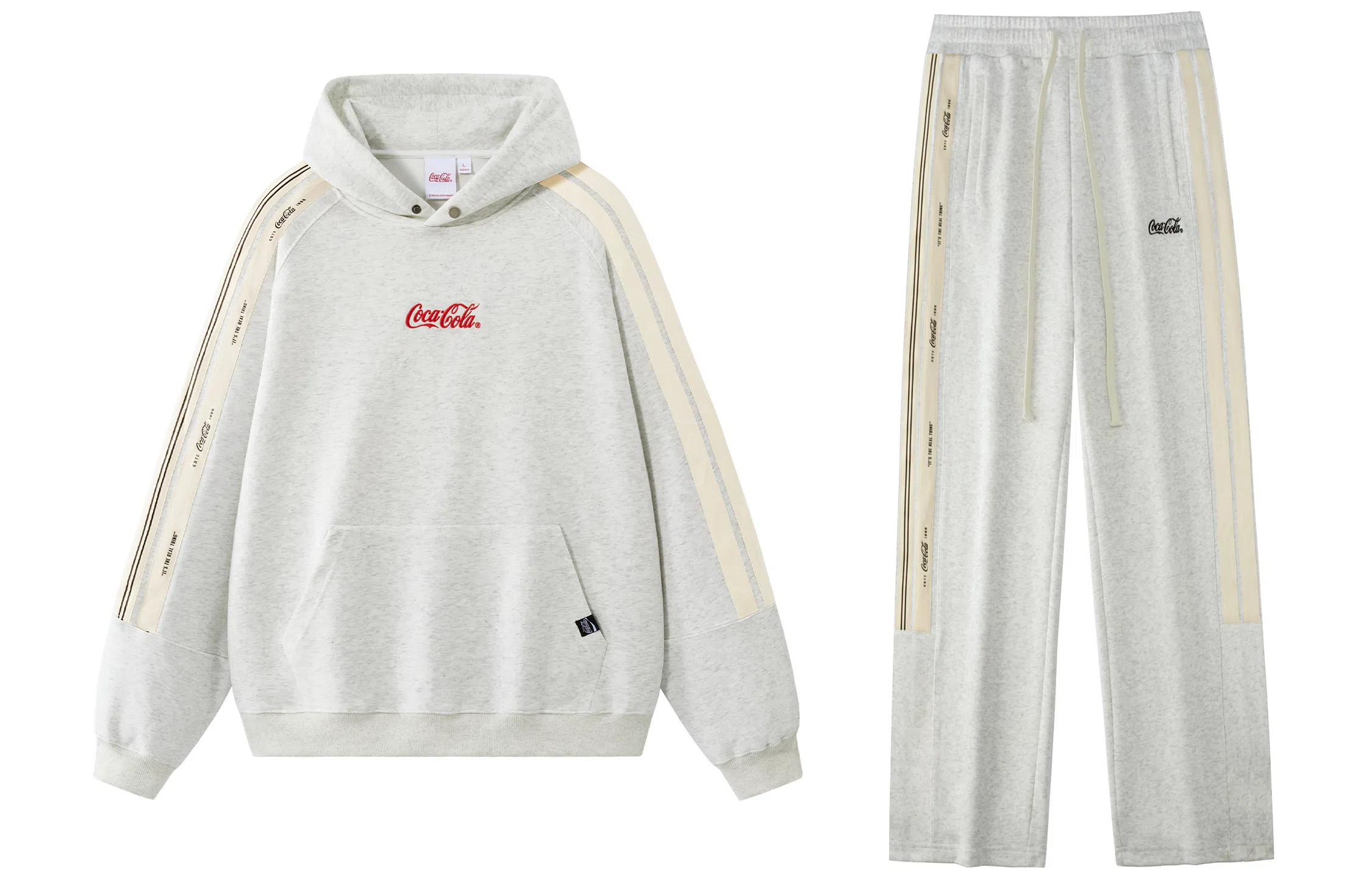 Coca-Cola Asymmetric Stripe Hoodie Set