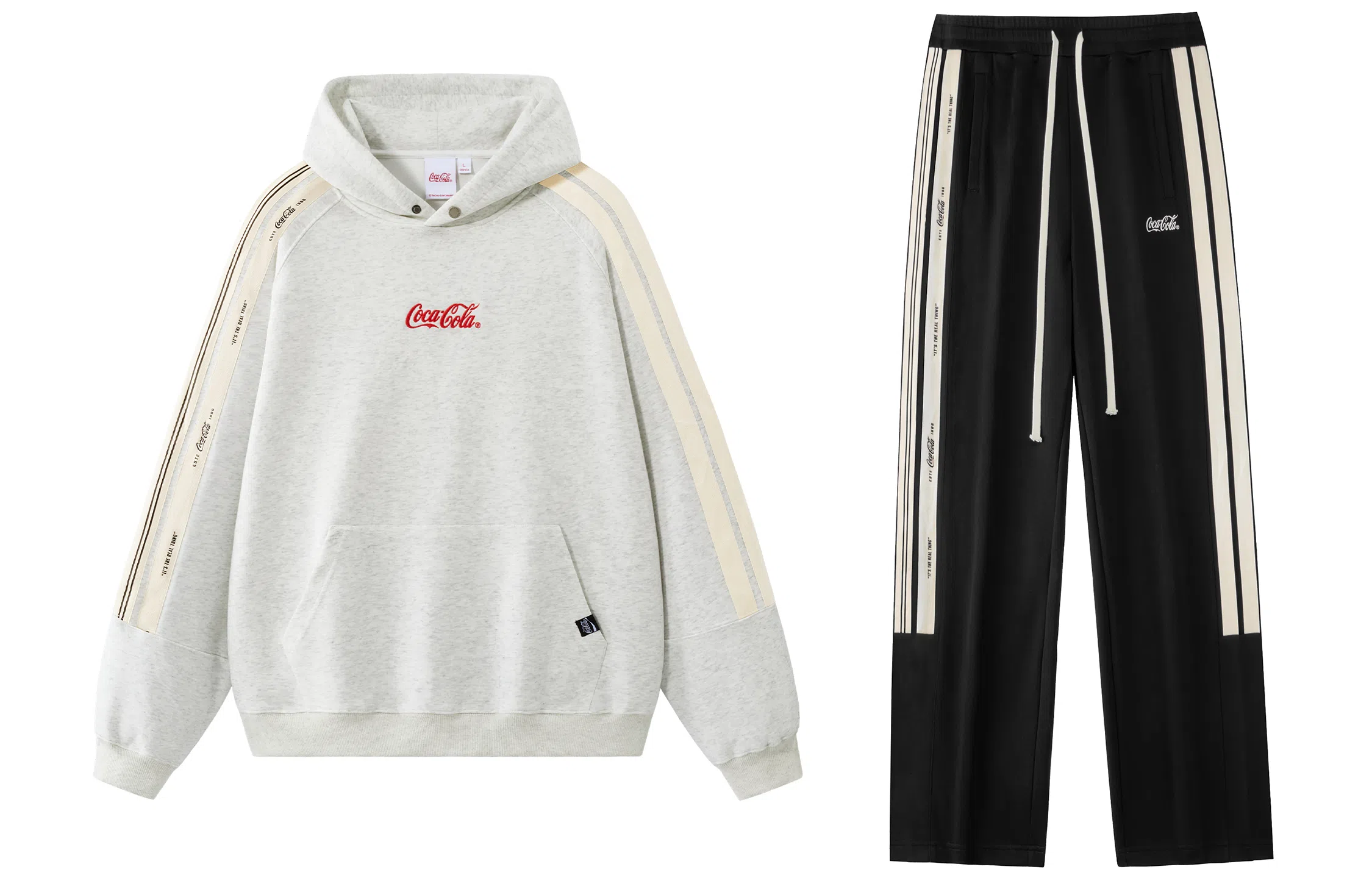 Coca-Cola Asymmetric Stripe Hoodie Set