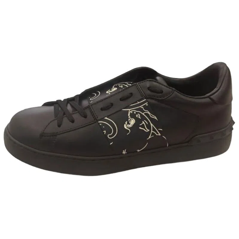 Valentino Tiger Print Low Sneakers Black